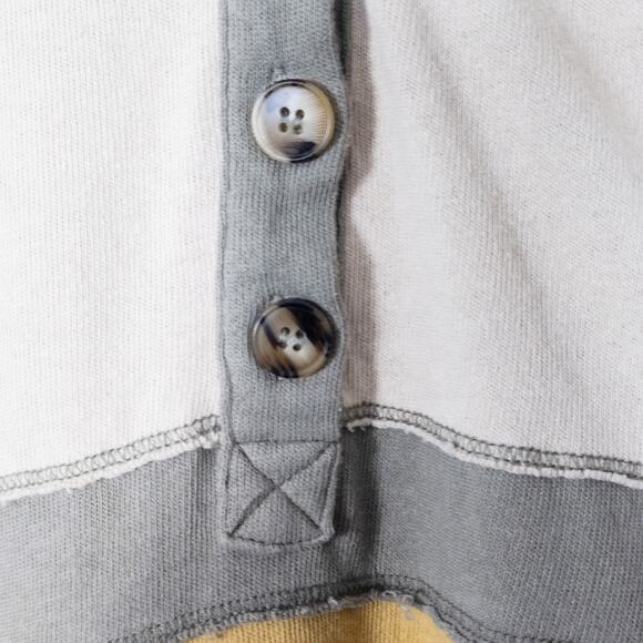 Anthropologie Women's Polo Top Yellow Size Large Colorblock Academia - Picture 5 of 10